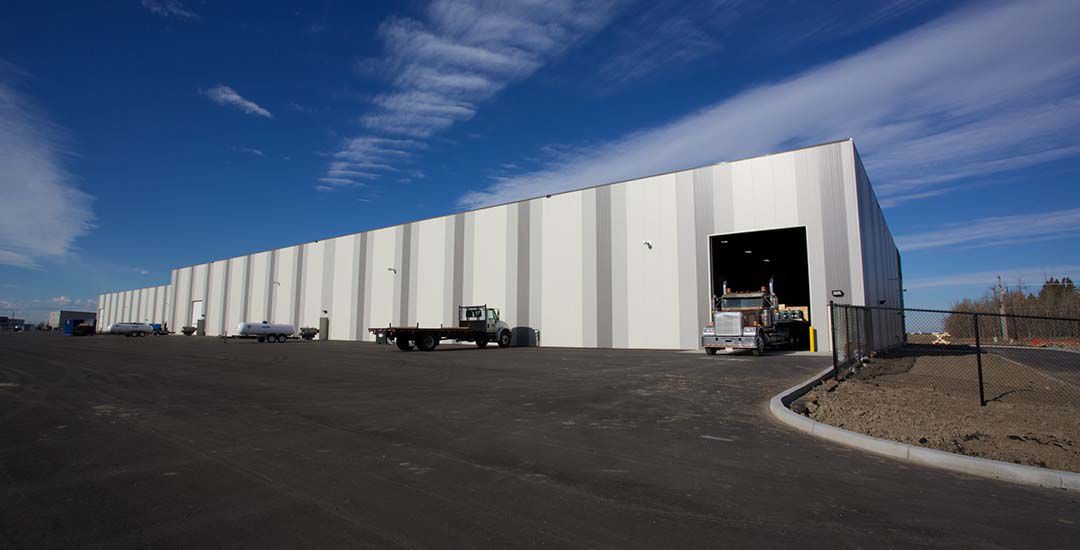 Trucks at a facility