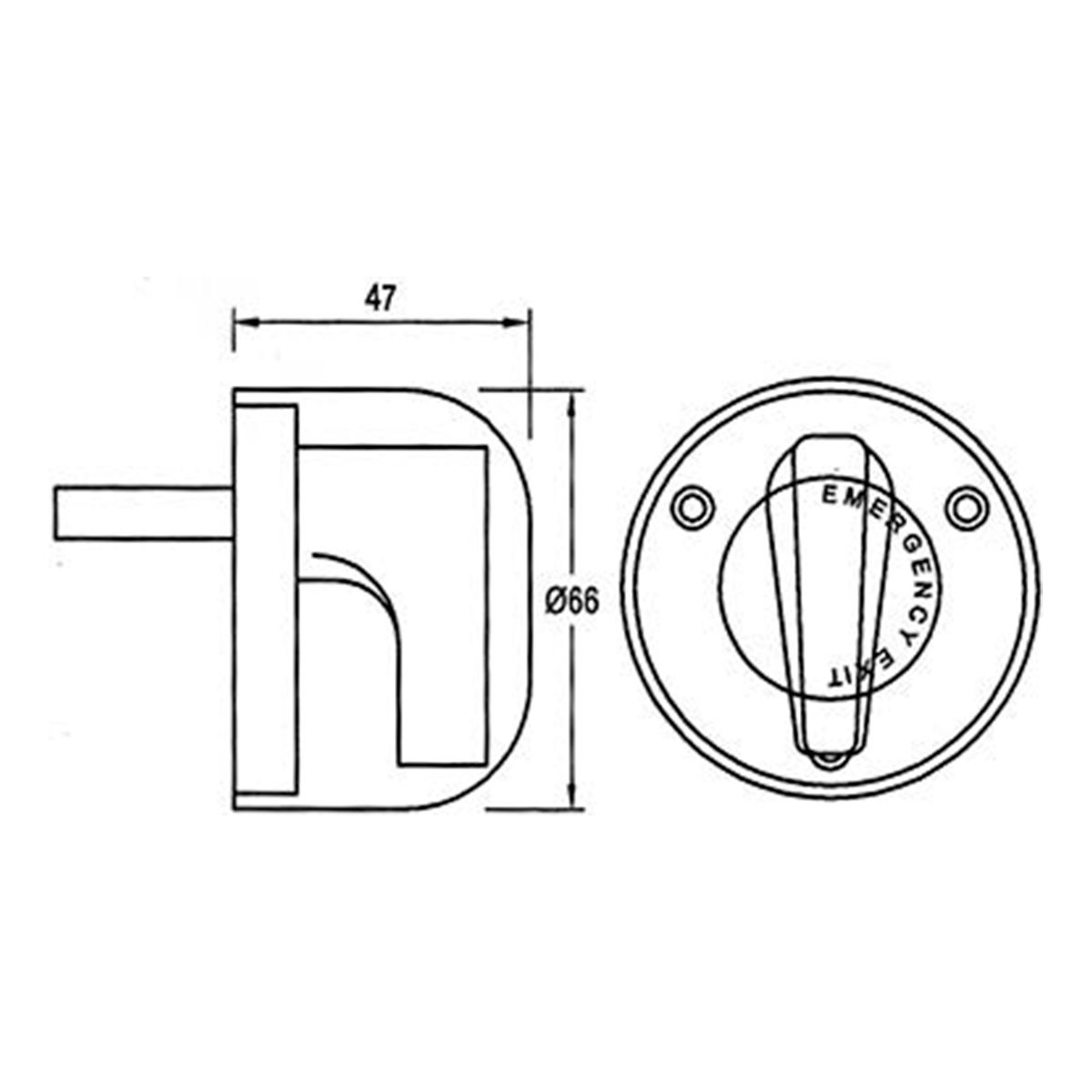 Image: Covered Emergency Exit Turnknob