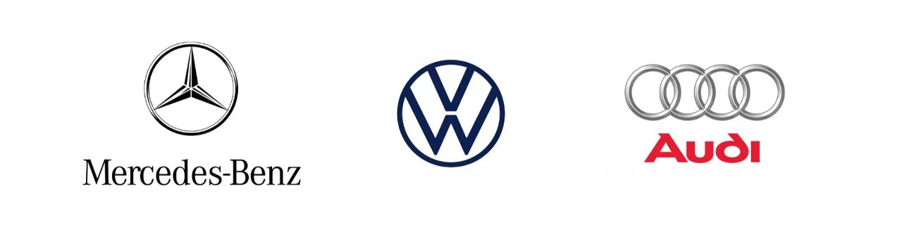 mercedes, vw and audi logo