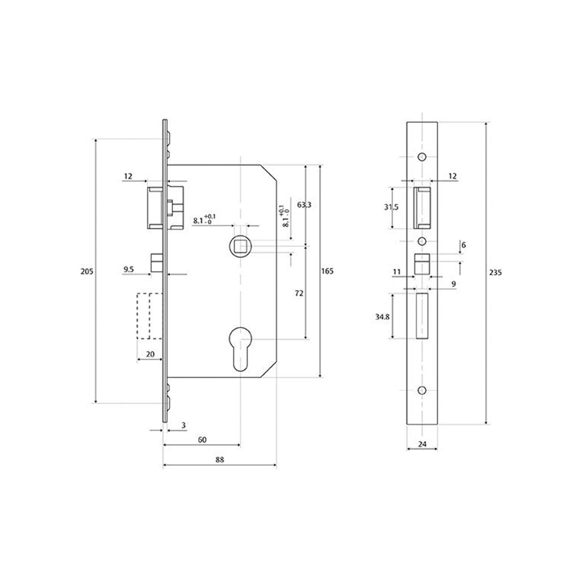 Cylinder Sash Lock