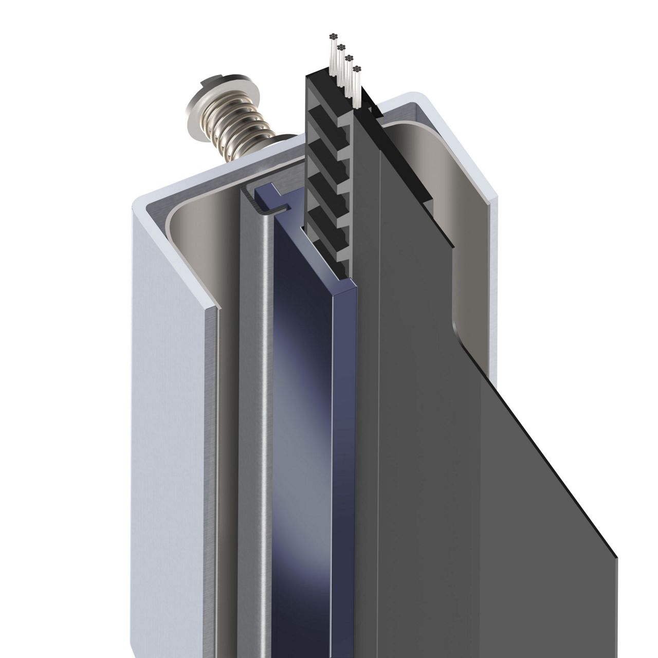 Een gedetailleerde illustratie van een onderdeel van een D-501 Compact deur.