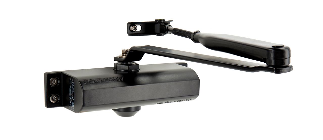 Image: DC110 with link arm, black, similar to RAL 9005