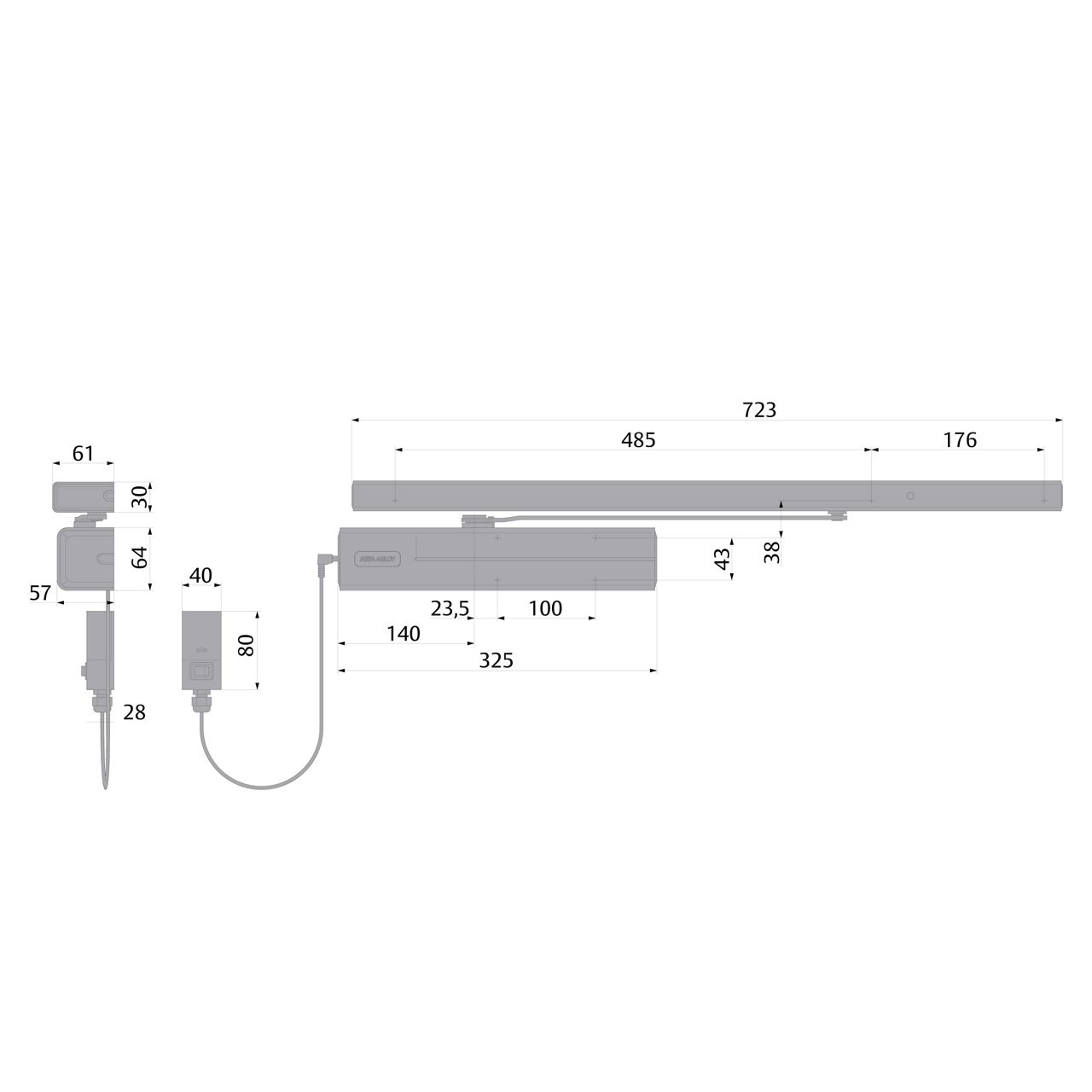 DC700G-FMS, dimensions in mm