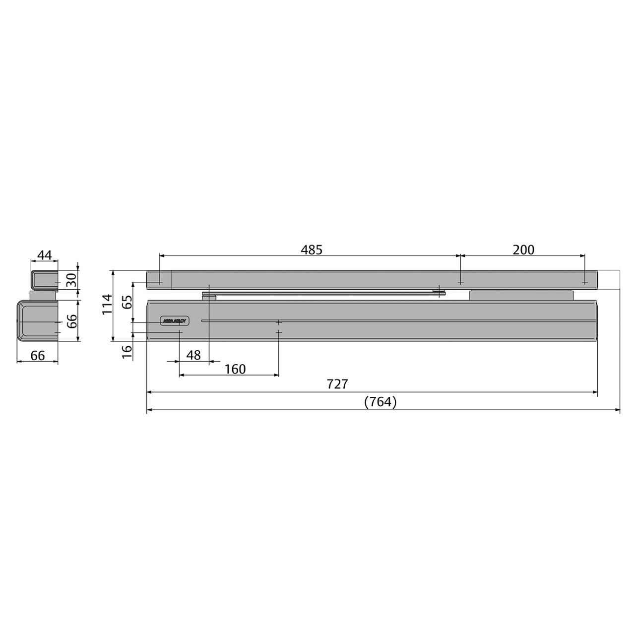 DC700G-FT (DC700G-FT BGS), dimensions in mm