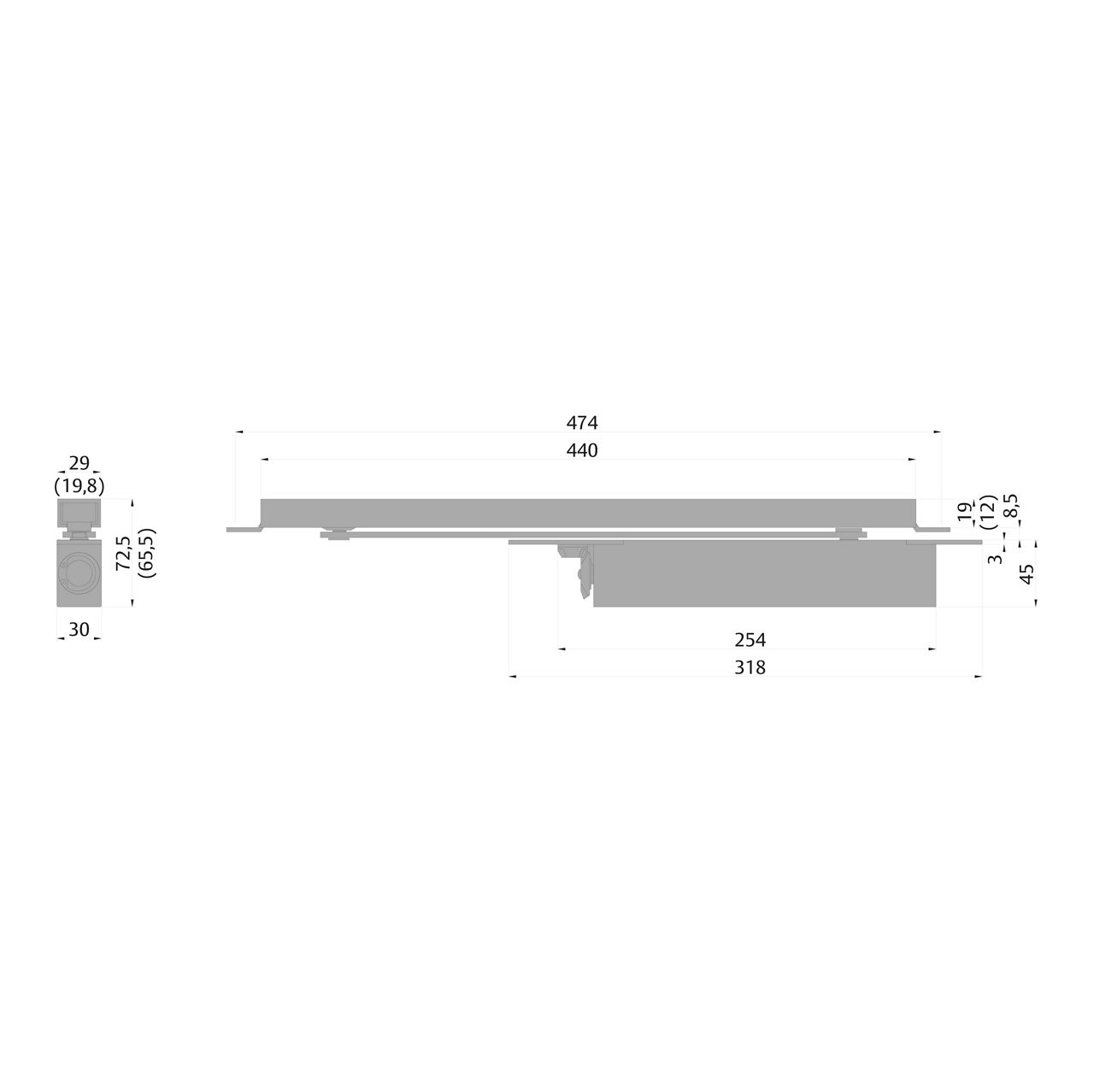 DC850 with G897 (G896), dimensions in mm