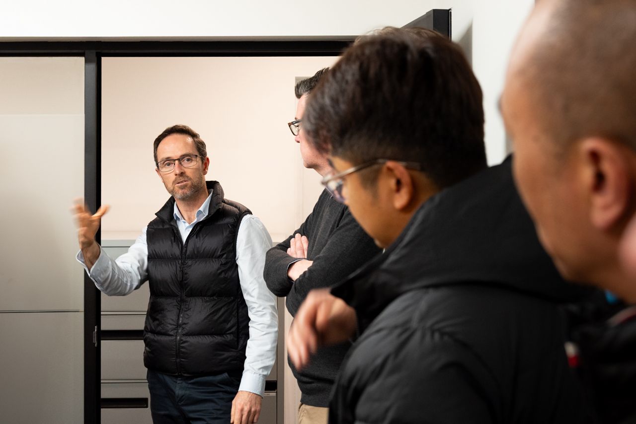 Spence Doors team members in discussion