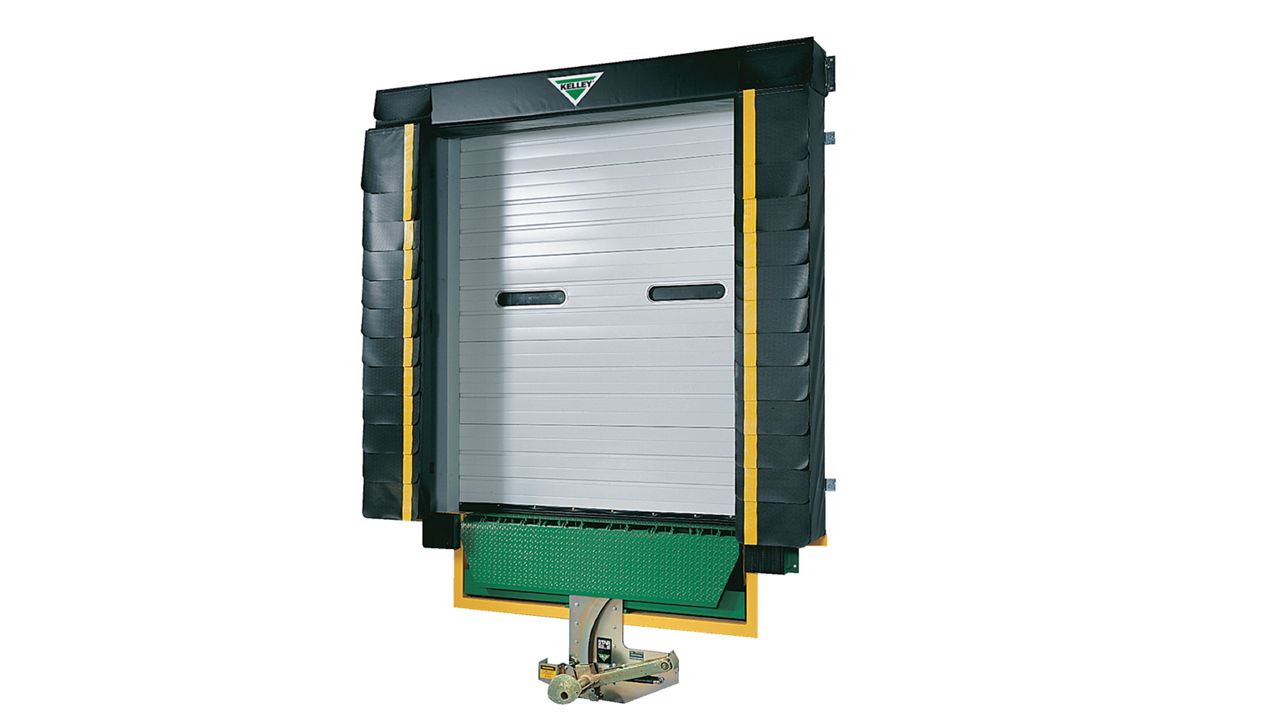 An L-shaped foam dock seal with a head pad, designed to provide a tighter seal for improved environmental control. Ideal for sealing around trailers with protruding sides or lift gates.