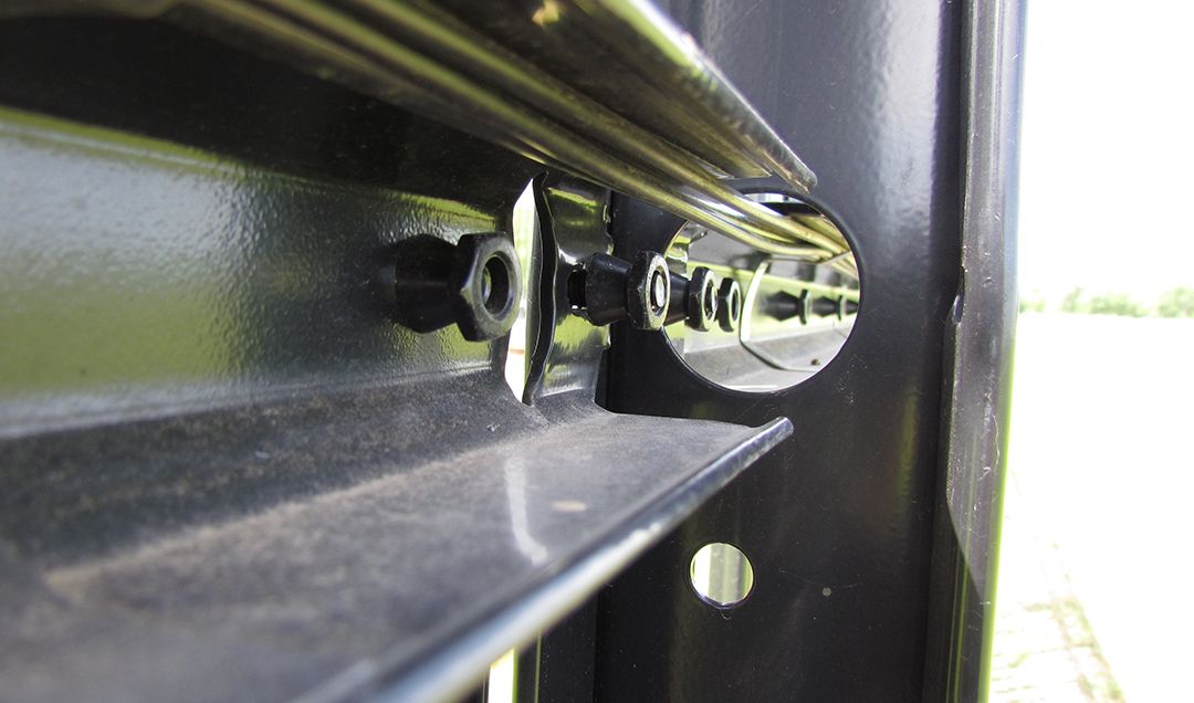 A close up view of the Impasse rail that allows for technology integration in the fence.