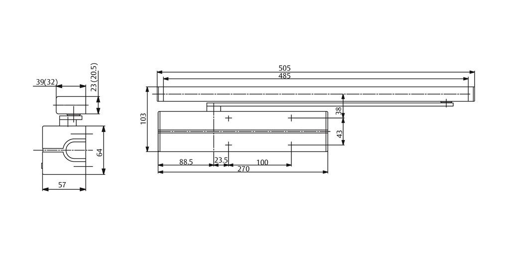dc500 dimensions