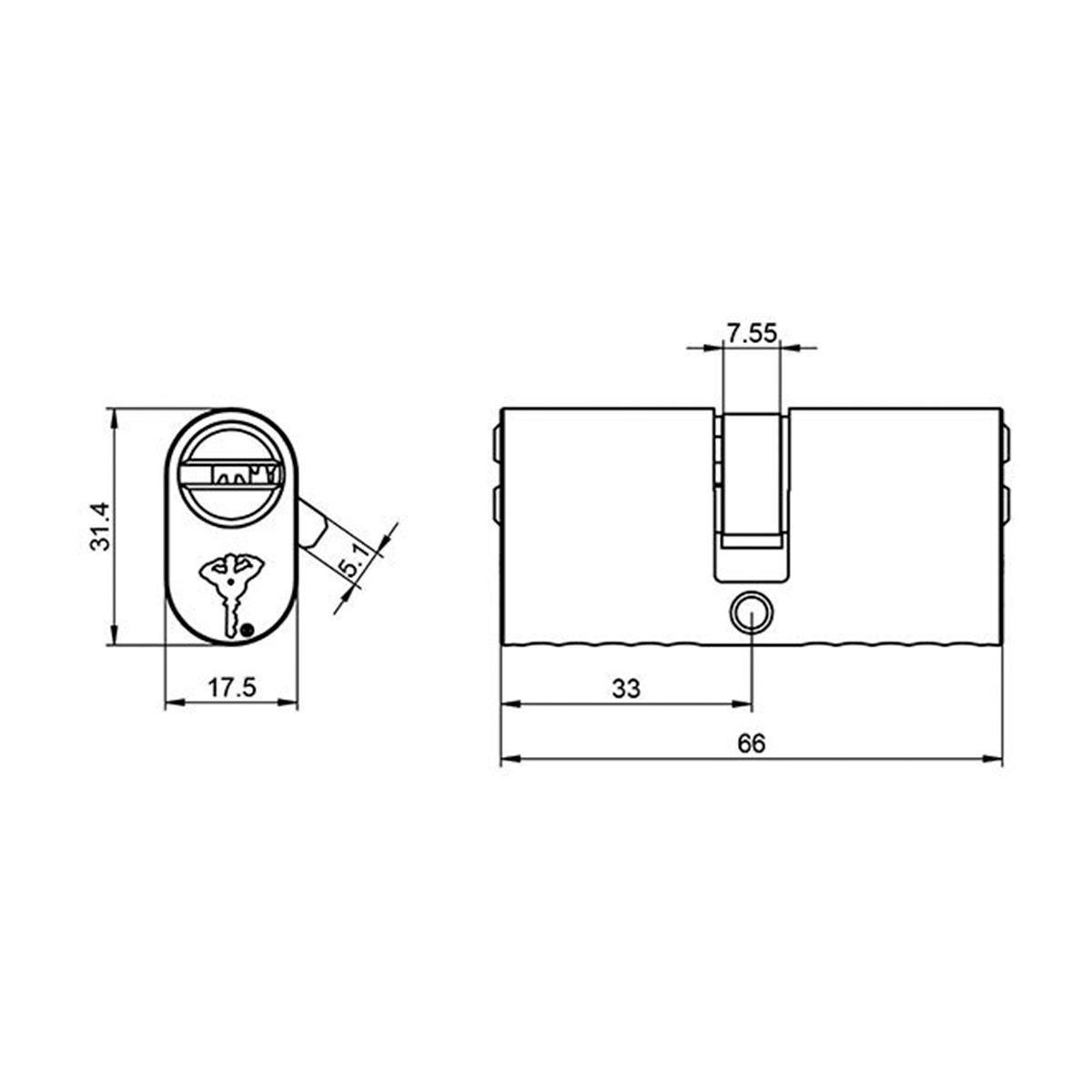 Double Cylinder Oval Profile