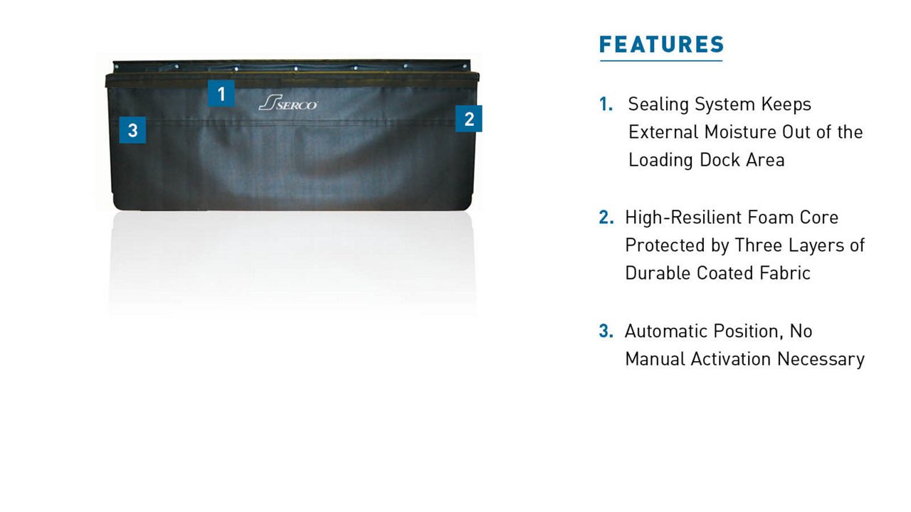 The S-900DD Series DryDock Rain Sealing System with blue callout boxes highlighting key features.