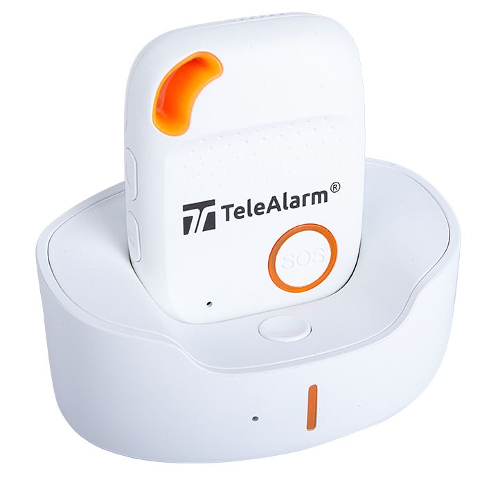TeleAlarm EV-04&nbsp;Personal Emergency Locator weiß in Basisstation.
