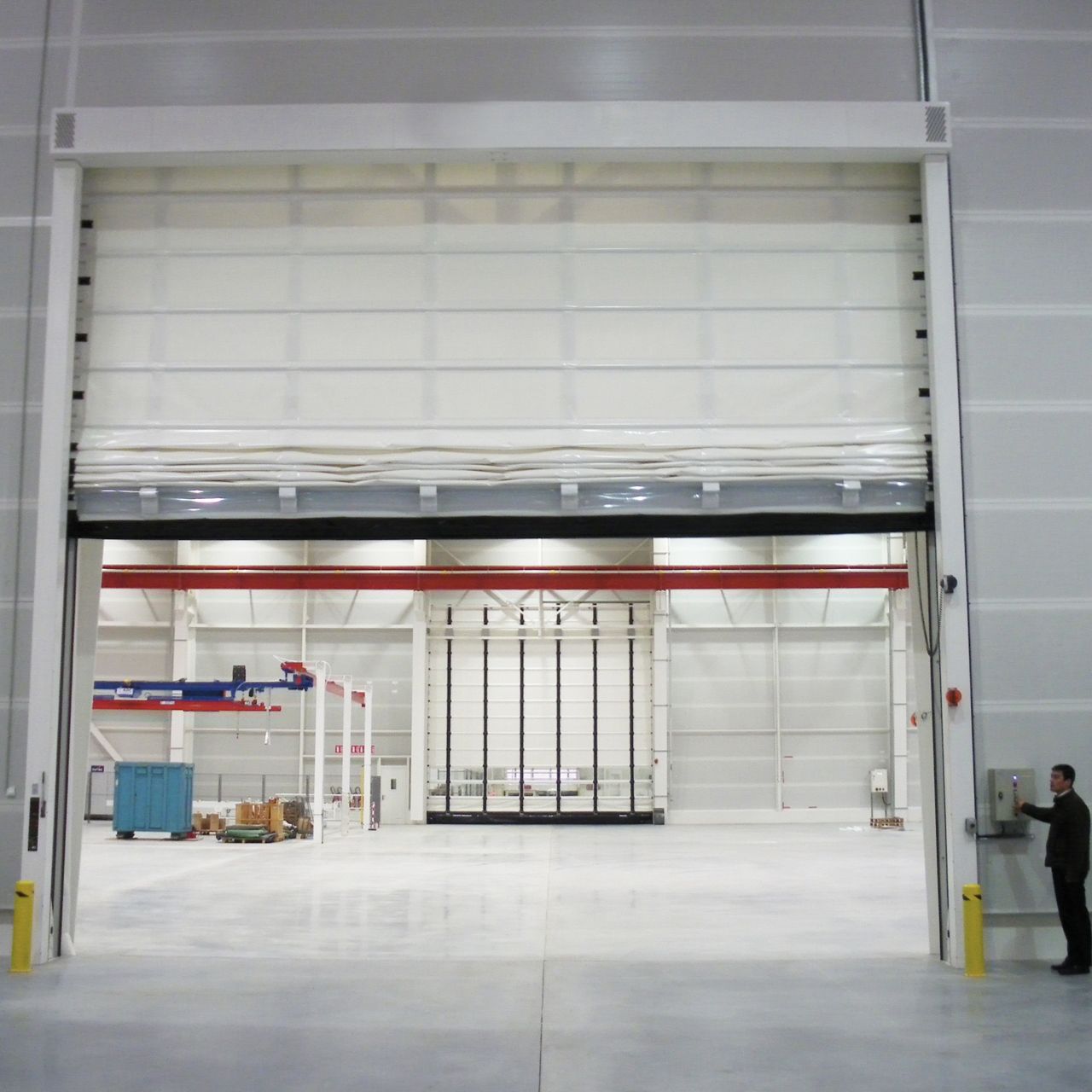 Grandes portes industrielles rapides résistantes au vent