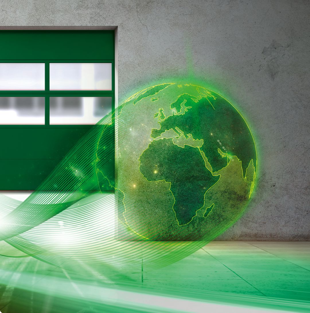 Groene wereldbol als symbool voor energiebesparingen