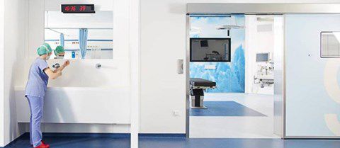 Porte automatiche a tenuta ermetica Ditec VALOR HH con serramento PAMH60