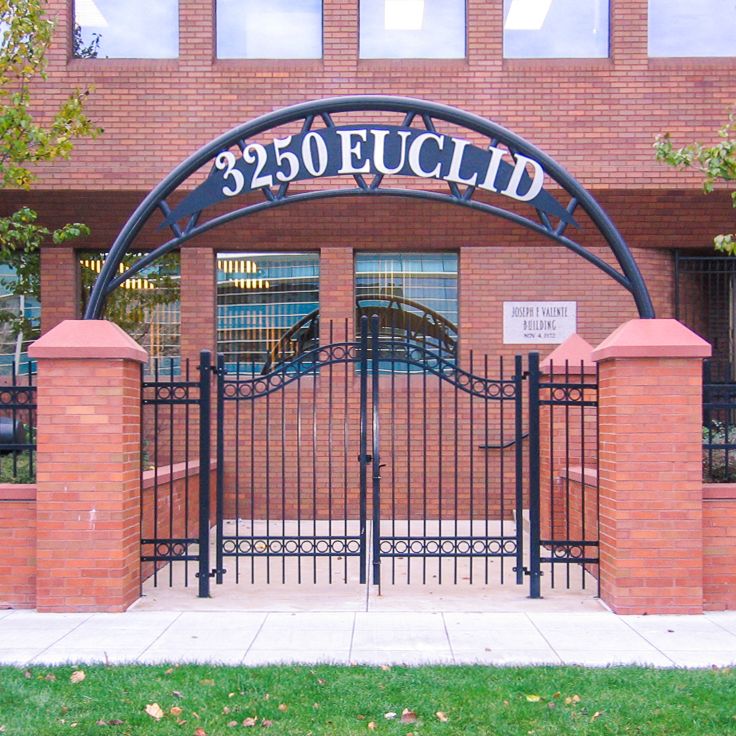 Estate double swing gate in genesis style with rings