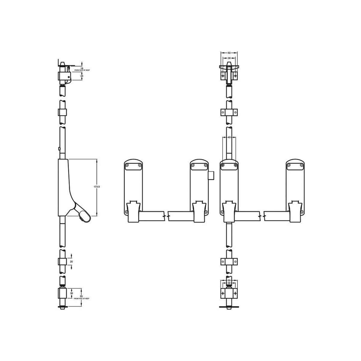 Image: ExiSAFE Double Door Panic Hardware