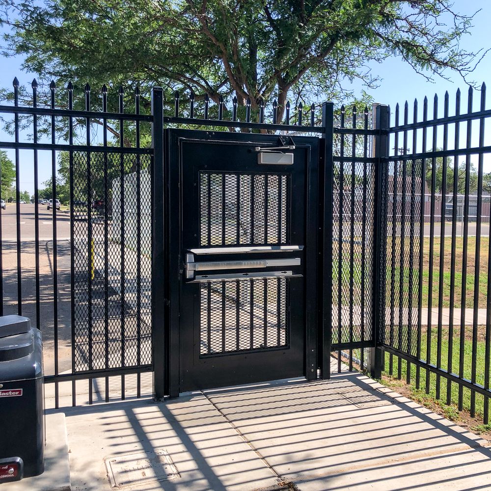 Exodus single swing gate and Montage ornamental fence
