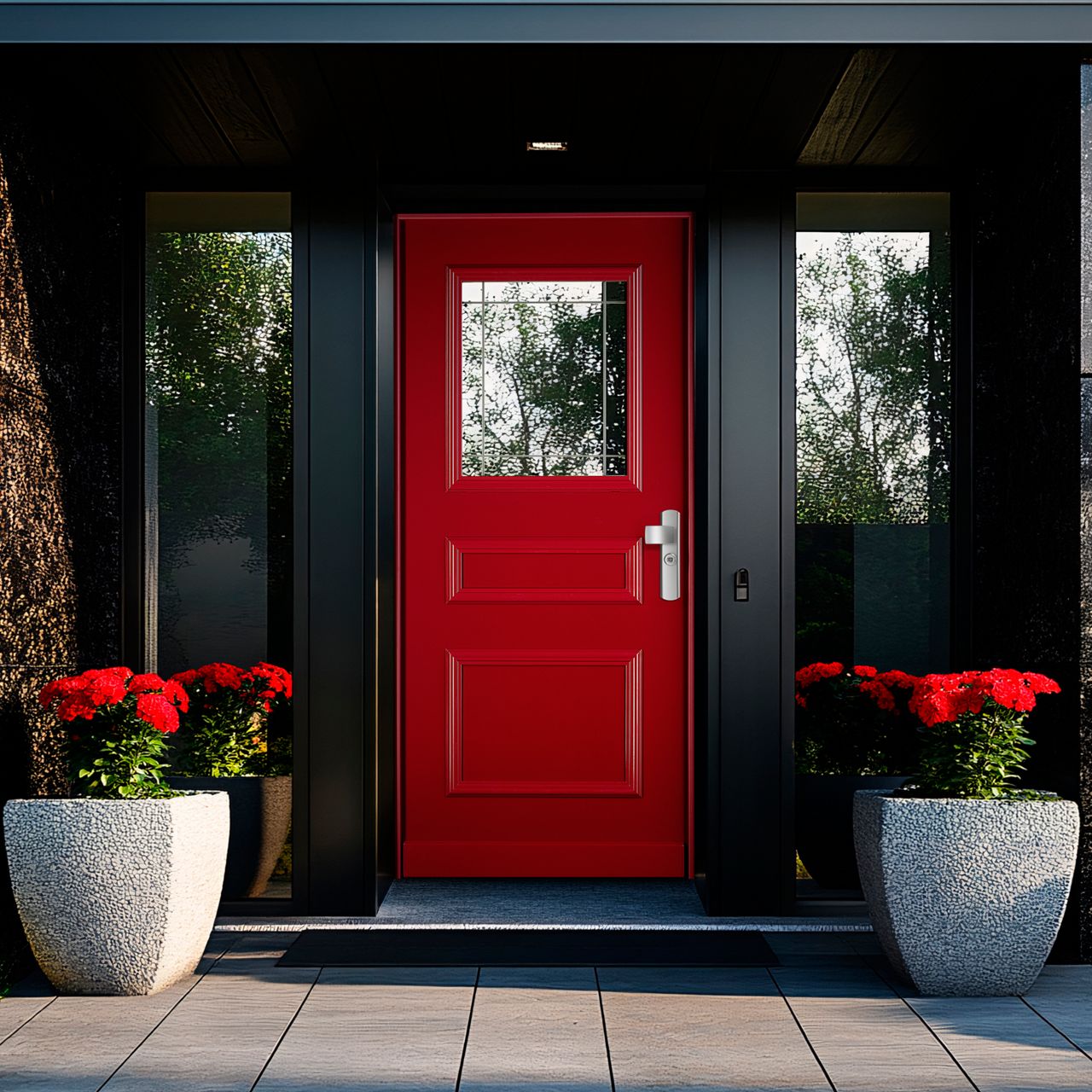 Porte blindée Fichet de maison modèle Forstyl+ HiS rouage avec vitrage