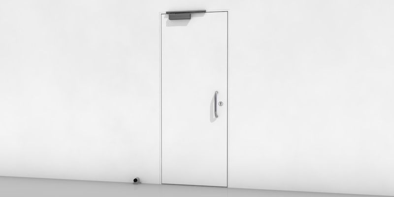Vue intérieure objet BIM porte d'entrée immeuble résidentiel