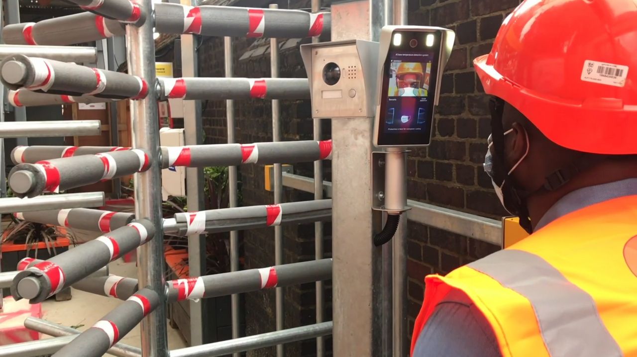 Facial detection abnd temperature measurement on construction sites