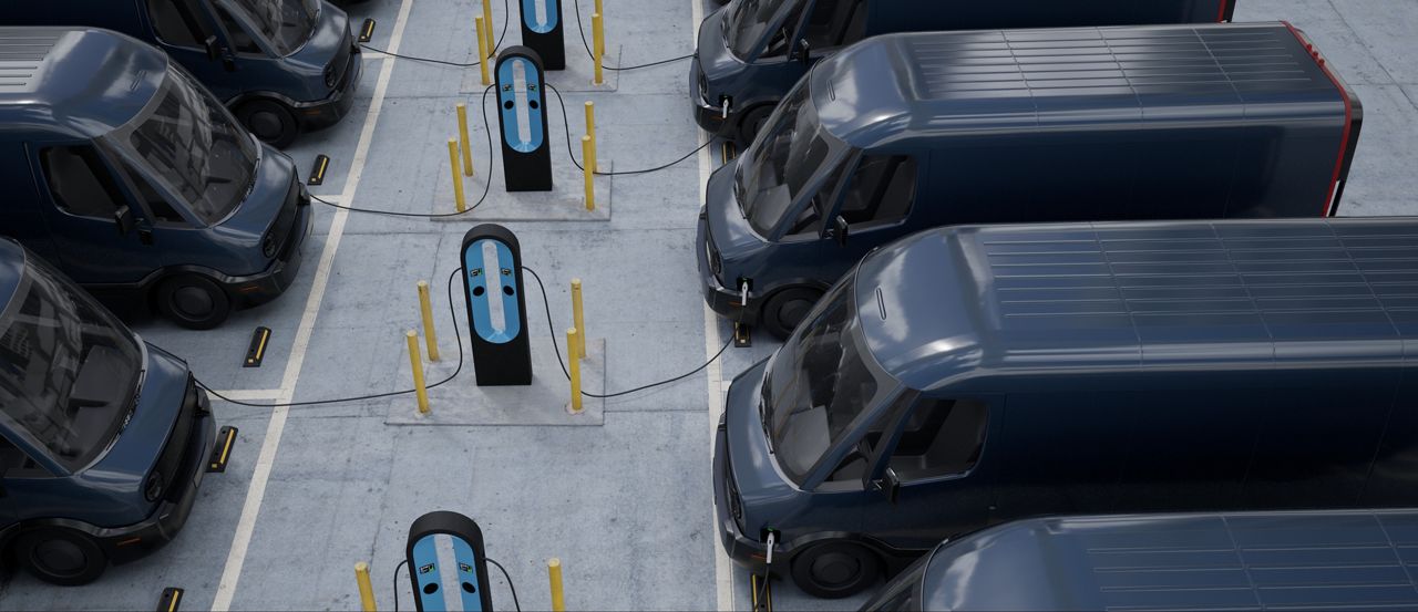 Fleet of electric delivery vans