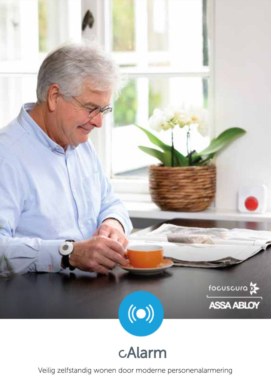 Focuscura cAlarm productinformatiebrochure omslag.
