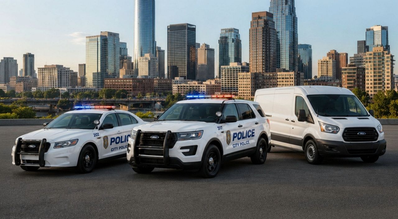 Row of Police vehicles 
