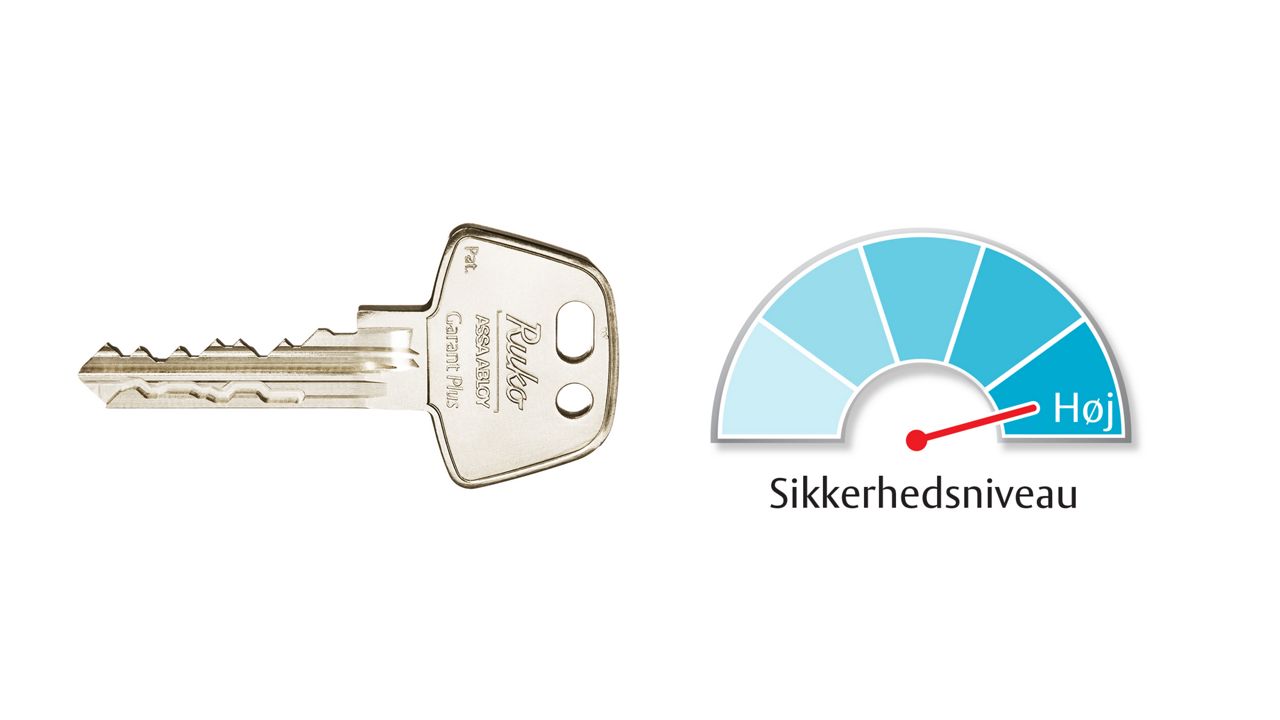 Garant Plus låsesystem fra ASSA ABLOY har vores højeste sikkerhedsniveau