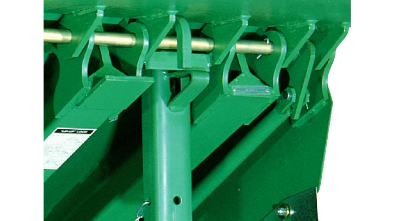  Close-up view of hydraulic-powered pit-style loading dock leveler.