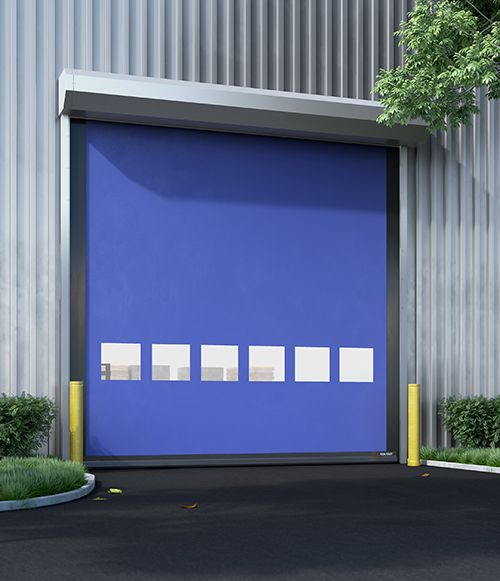 Image: Extra grote voordelige snelloopdeur voor magazijn buiten