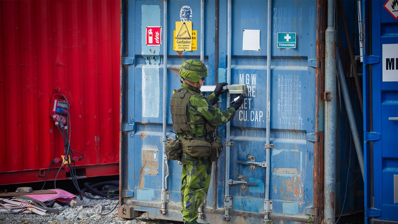 Säkerthetslås för militärcontainer
