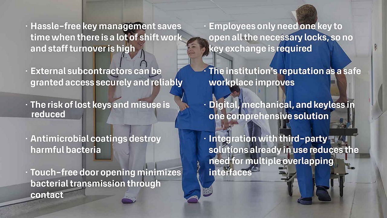 Some nurses walking in the aisle