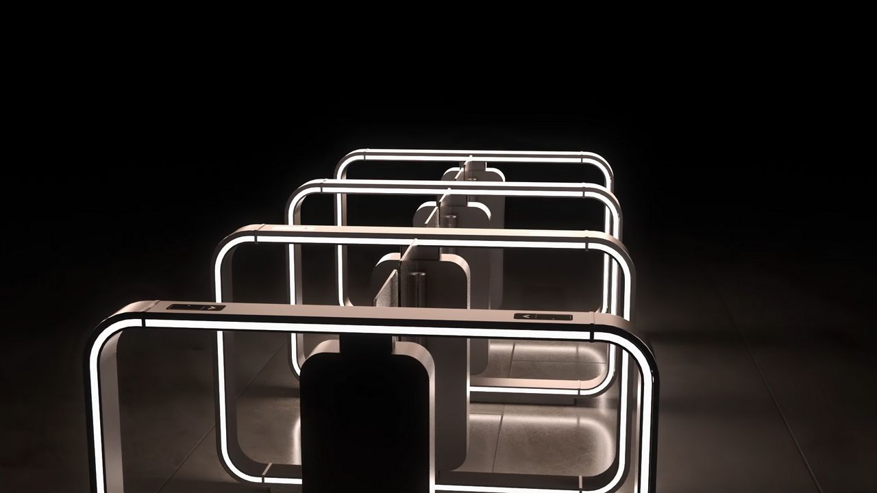 Image: /content/dam/record/com/uk/en/content-fragments/images/speed-gates/impression/Impression Speed Gate black background white LED (3).jpg
