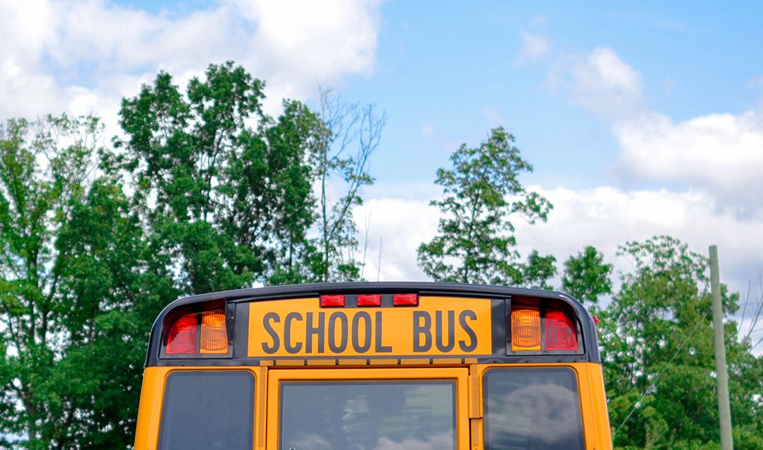 The back of a school bus.