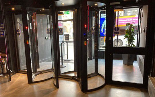 Security Revolving Doors At Luxe Fitness