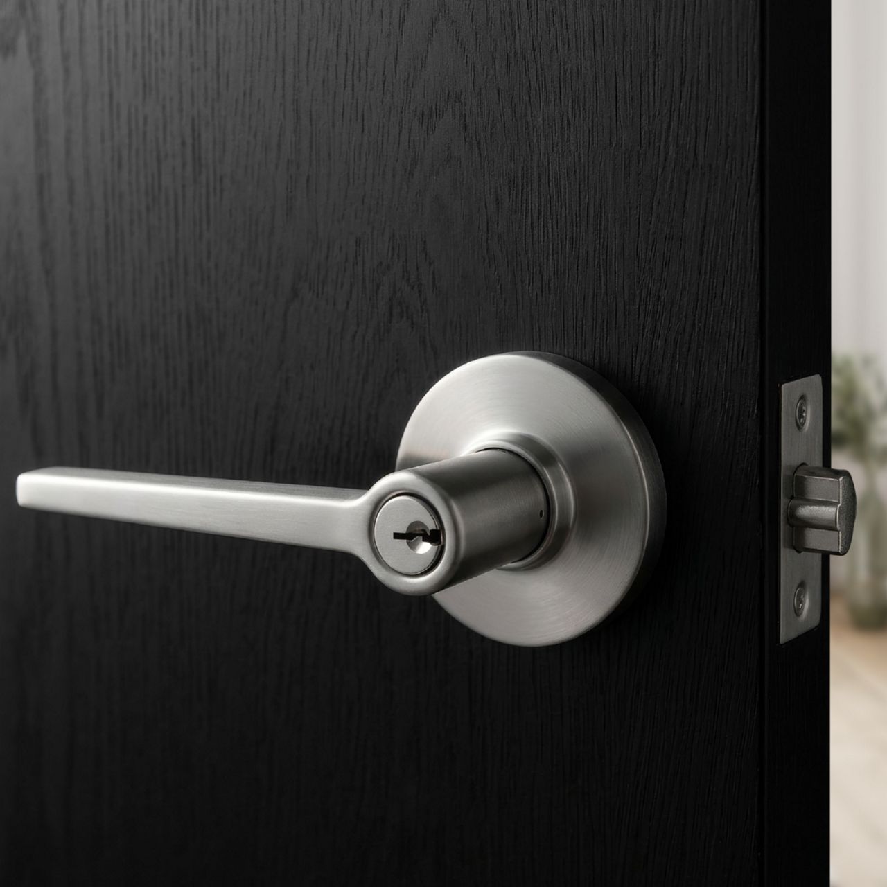 Image: Indie Entrance Lever in Satin Chrome