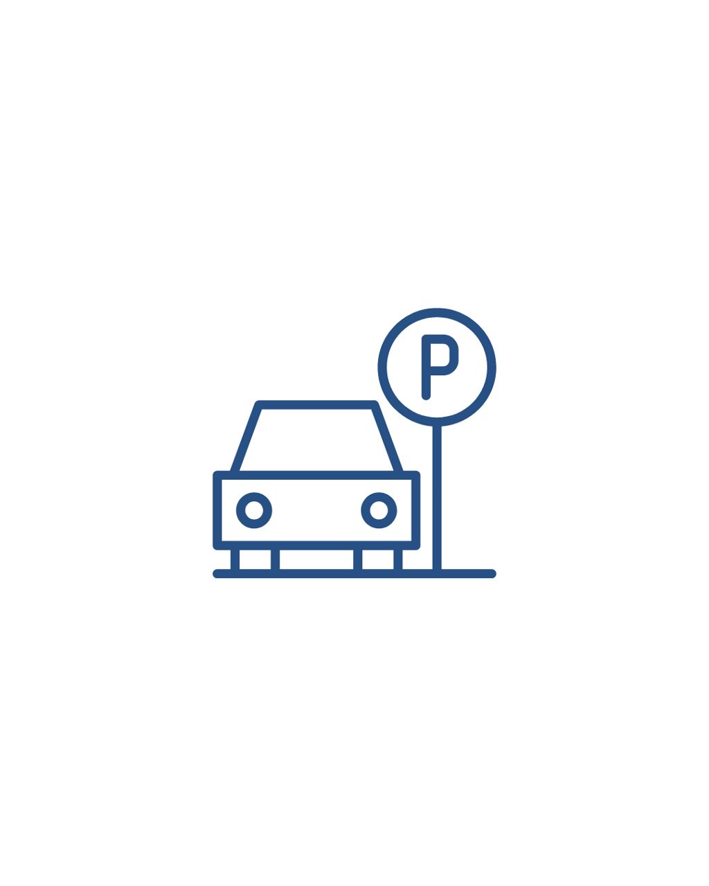 Grafik von einem Auto mit Parkplatzschild daneben
