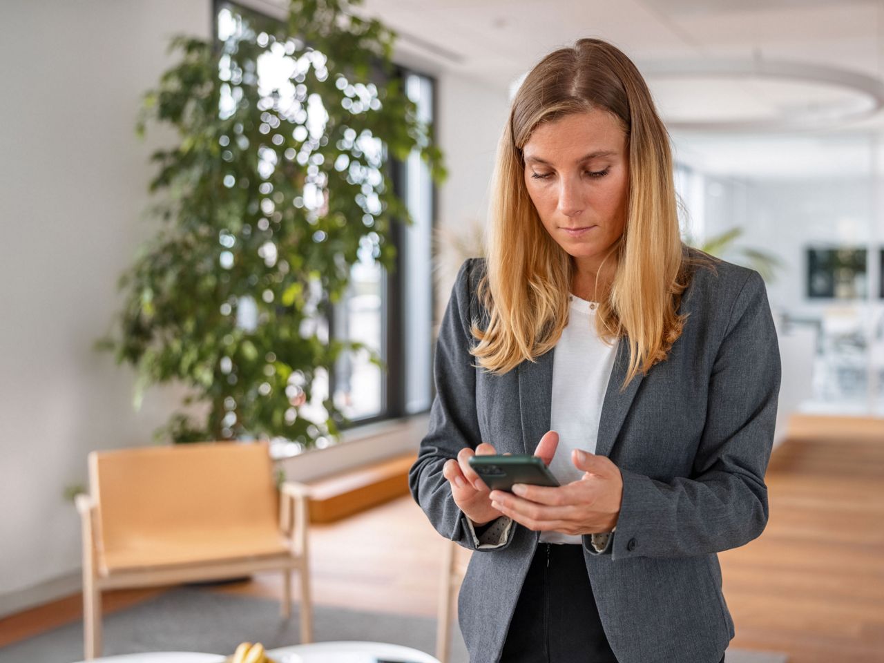 Residential leasing agent on smartphone