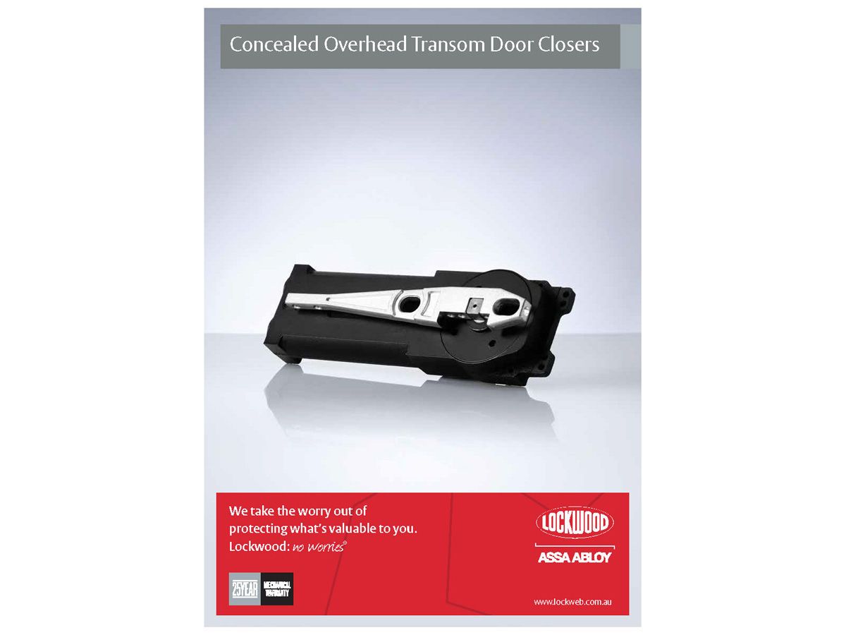Lockwood Concealed Overhead Transom Door Closers