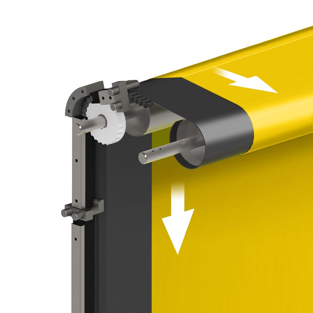 Illustration du fonctionnement d'une porte Emergency , en détail