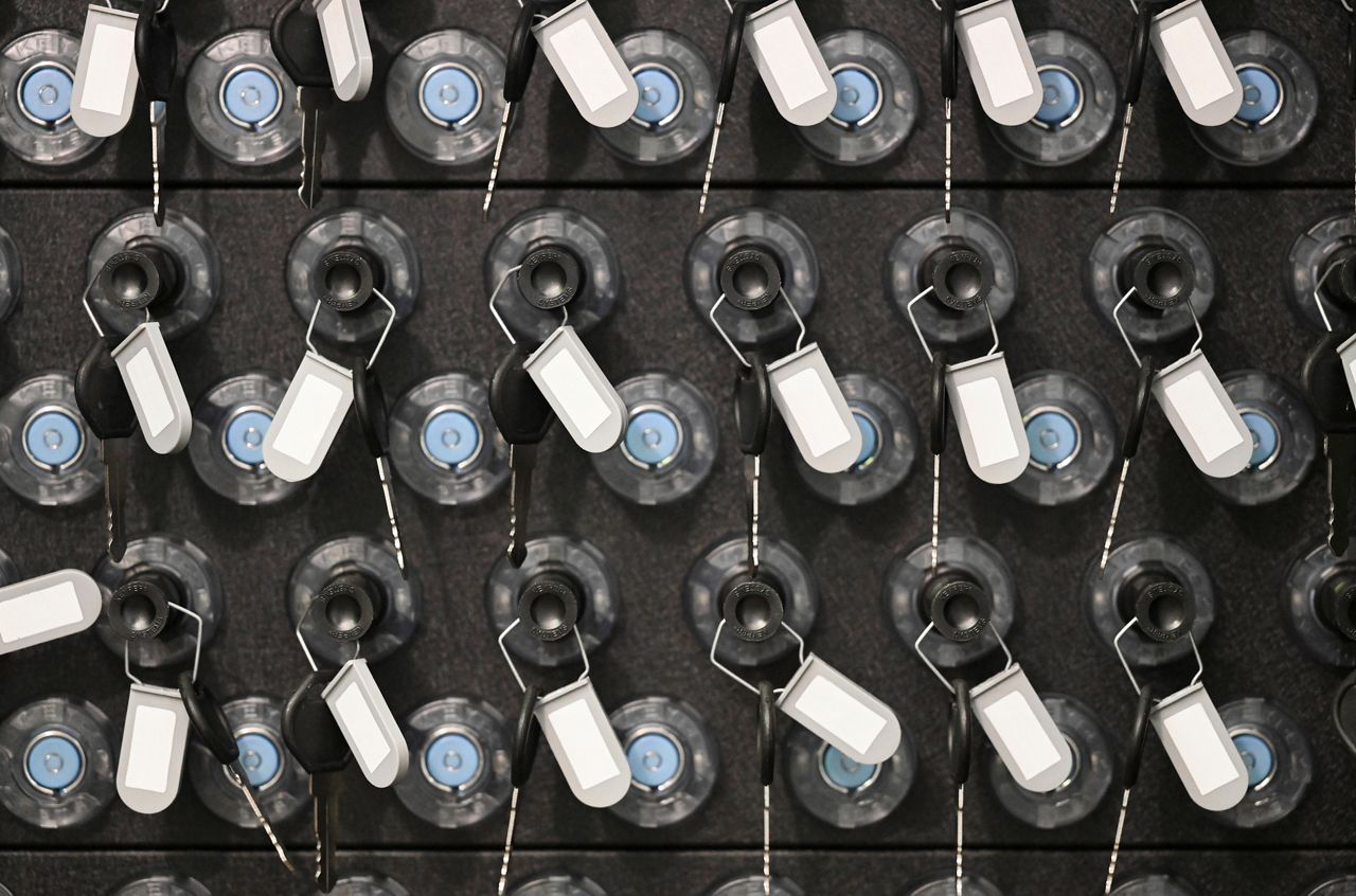 Keys hanging in KEYper MX electronic key cabinet