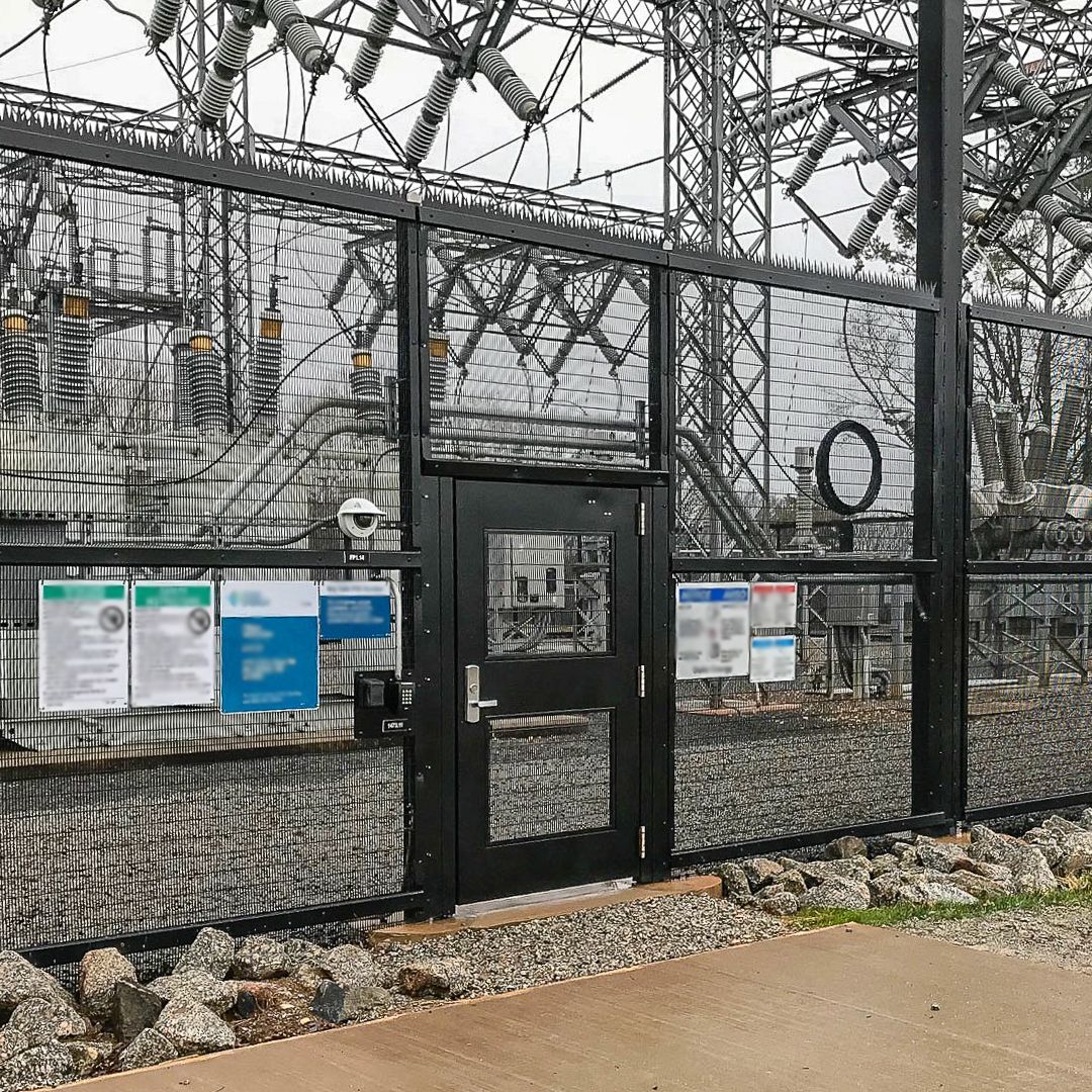 Matrix with Wire Works steel mesh infill, spike toppers and Exodus egress gate