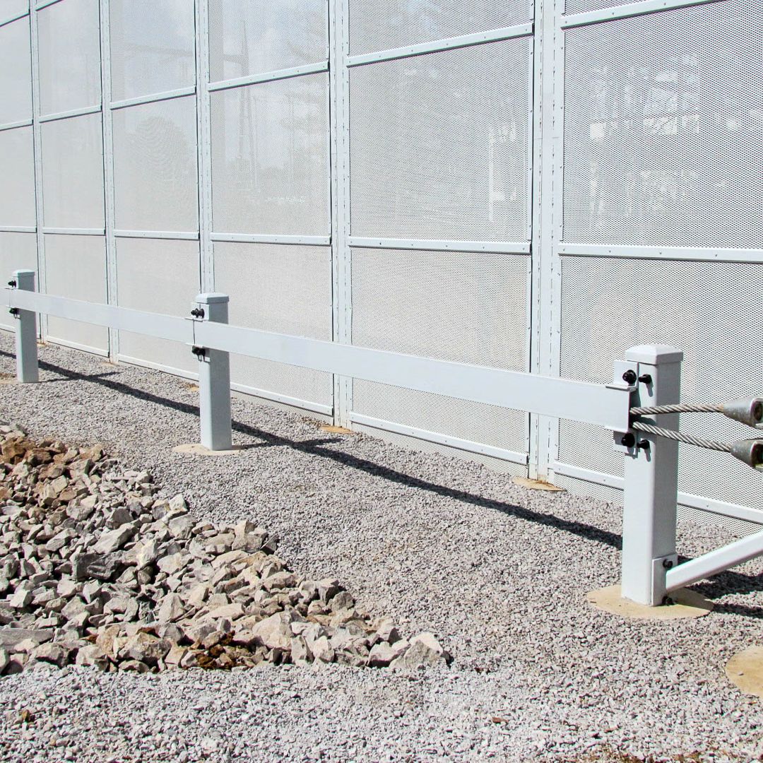Matrix with expanded metal steel mesh and Stalwart anti-ram barrier
