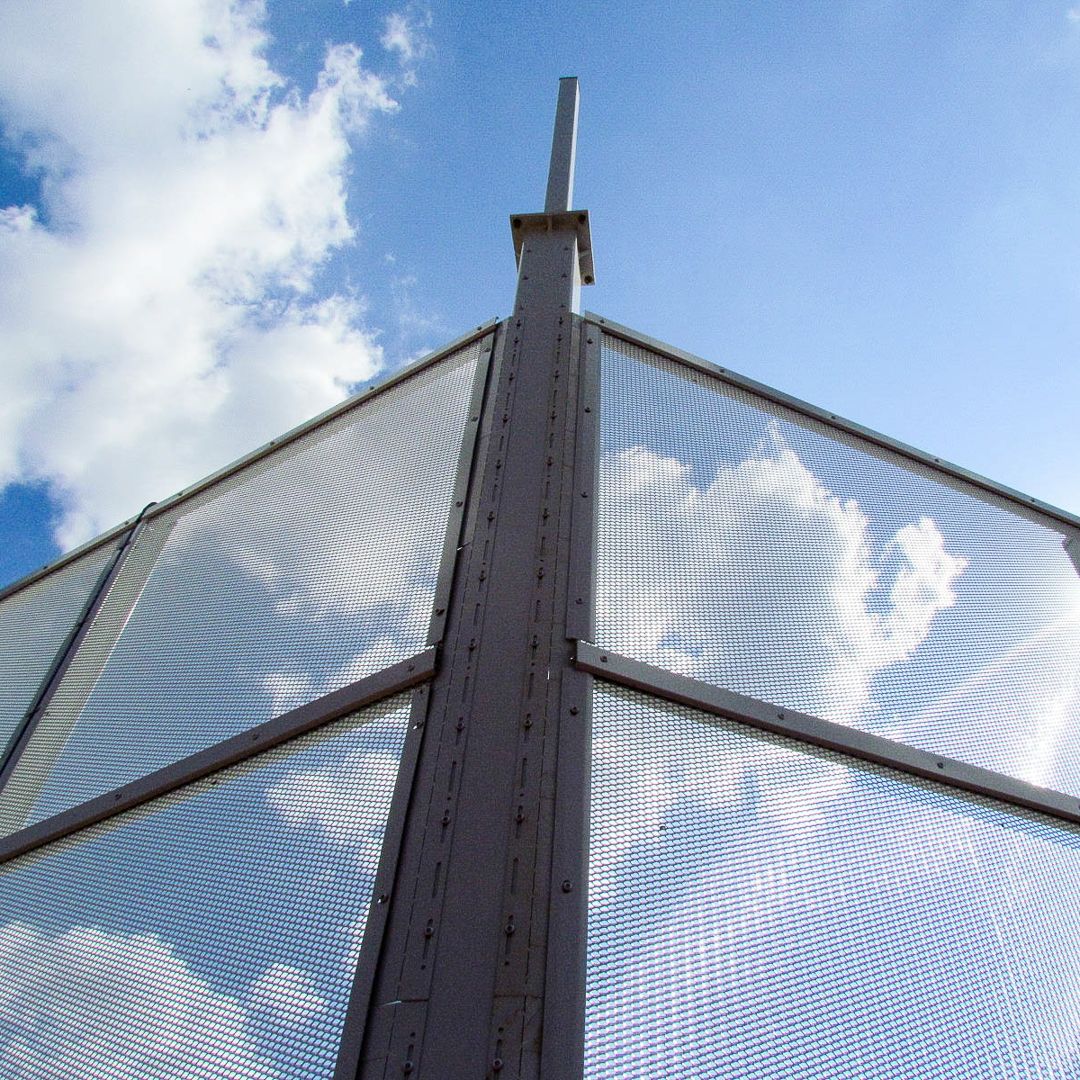 Matrix and tech pole with expanded metal steel mesh 