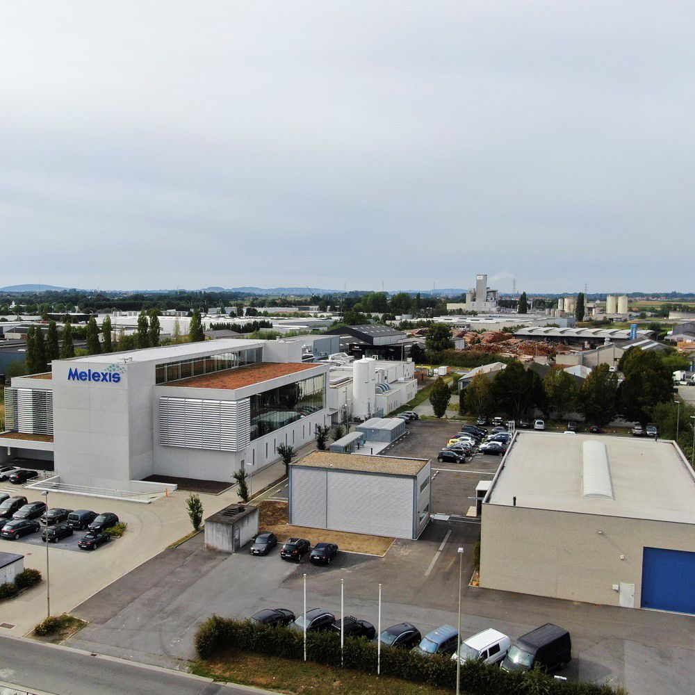 Vue aérienne de l'entreprise technologique Melexis