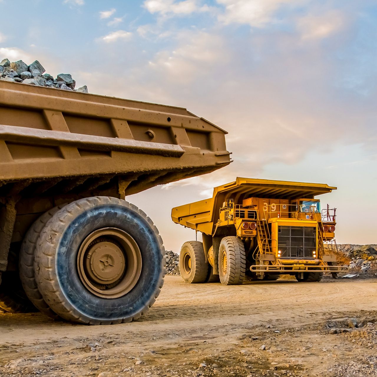 Mining site with heavy equipment