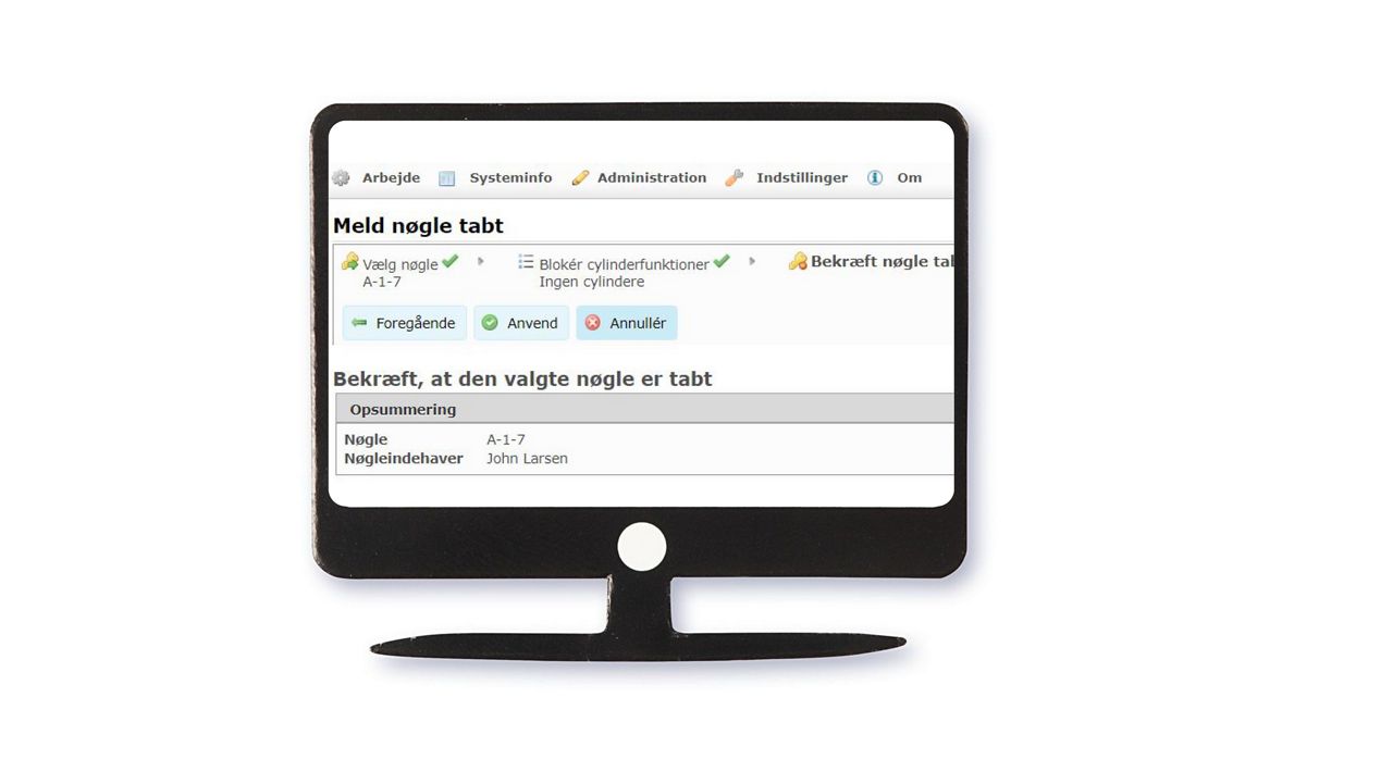 Screenshot fra CLIQ Connect software