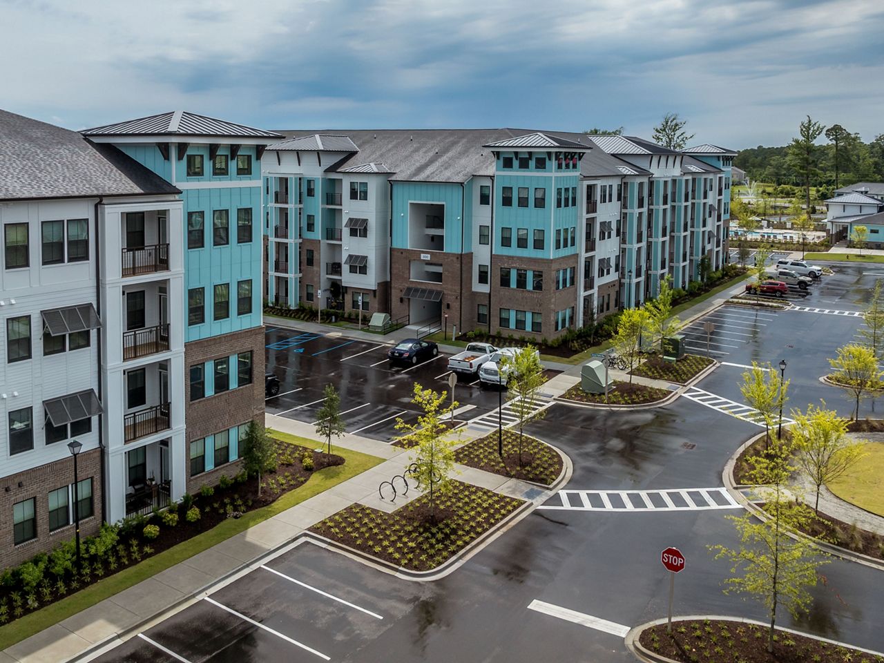 Multifamily apartment complex aerial