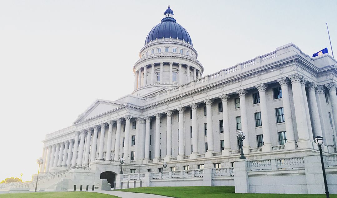 A state capitol building. 